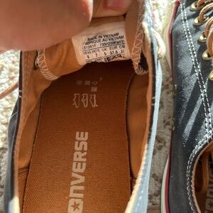 Converse Navy and Tan Sneakers